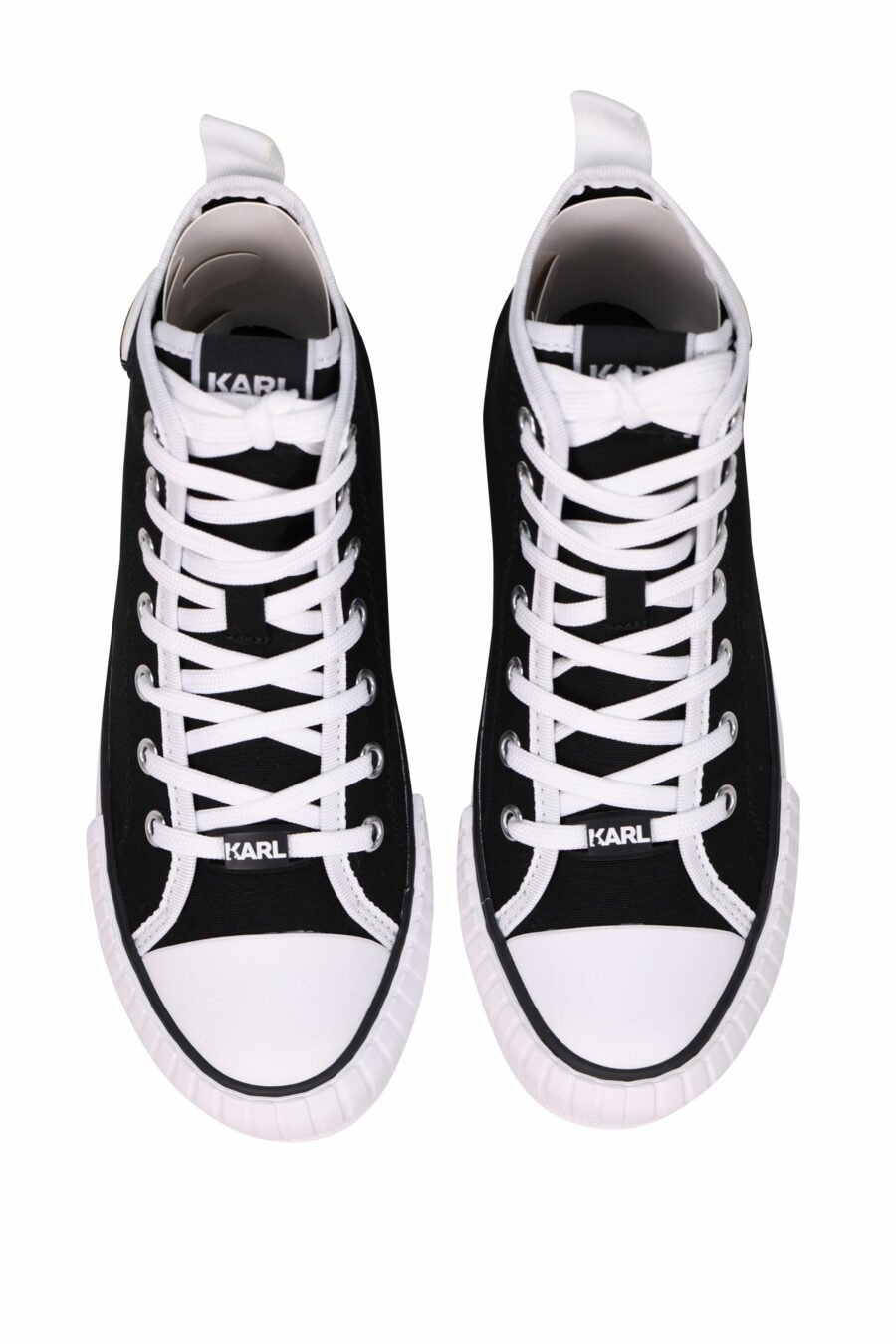 Zapatillas negras altas estilo "converse" con minilogo de goma "karl" - 5059529384769 4