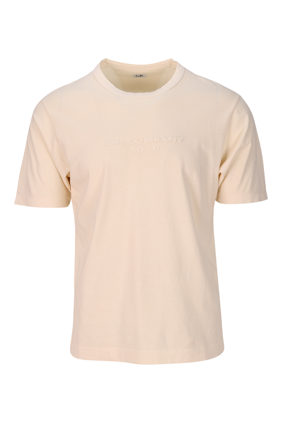 Camiseta beige con maxilogo monocromático bordado "1020" - 7620943818420