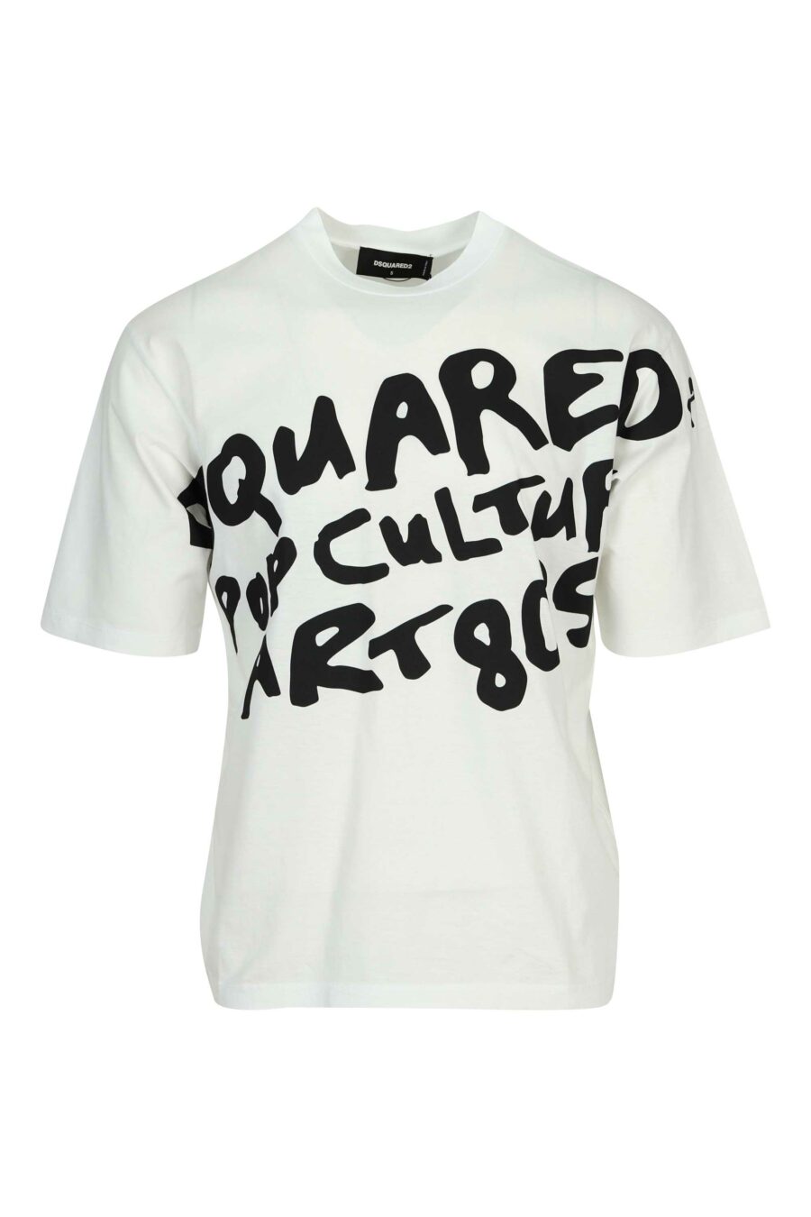 Camiseta blanca "oversize" con maxilogo "pop culture art 80's" - 8054148265694