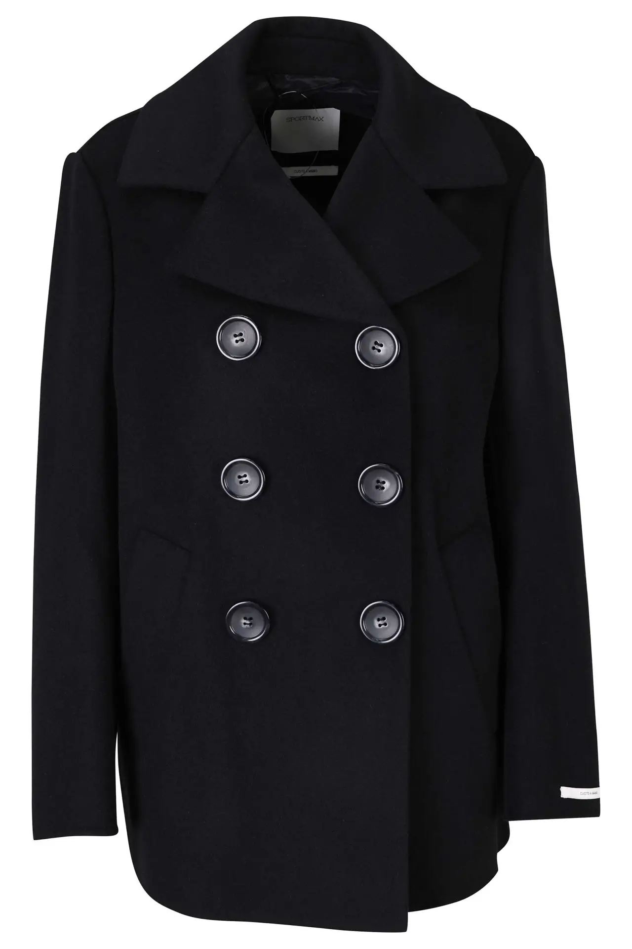 Max Mara Sportmax - Short black wool coat with double