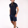 Polo azul marino de algodón con cierre de botones y logo en contraste - 4099804503998 1