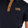 Polo azul marino de algodón con cierre de botones y logo en contraste - 4099804503998 2