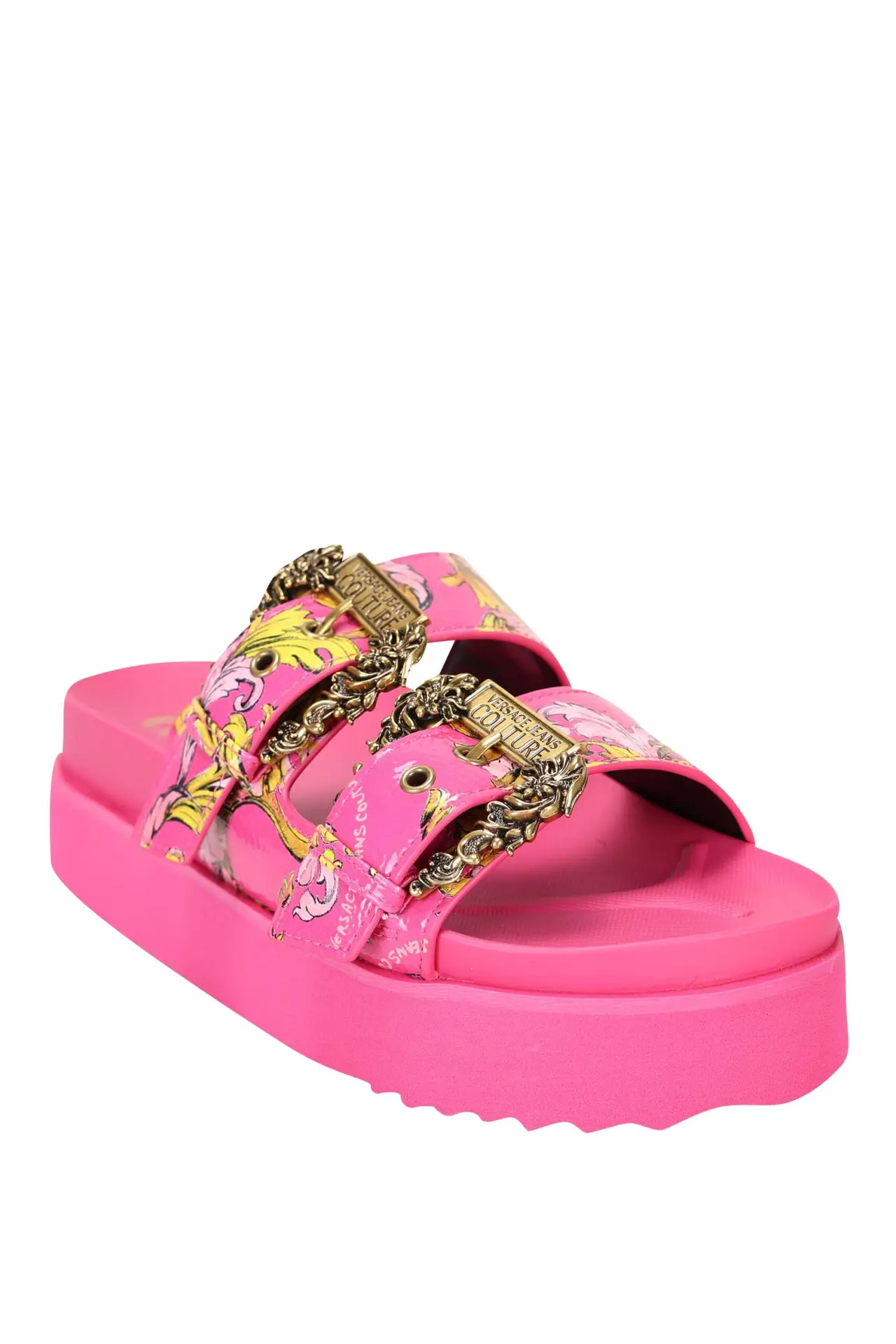 Versace Jeans Couture - Sandalias color rosa con doble